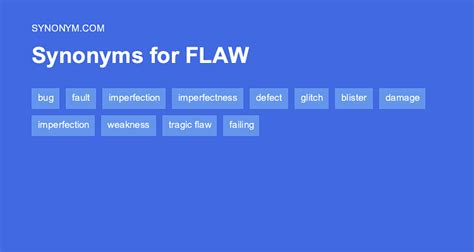 flaw synonym|FLAW Synonyms: 130 Similar and Opposite Words .